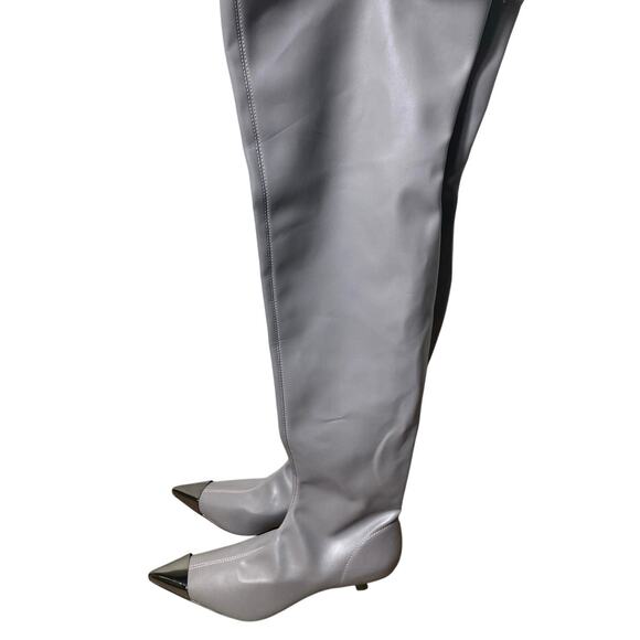 NWOB Katy Perry Gray Above the Knee Pull On Boot with Kitten Heel Sz 10 - Picture 1 of 2
